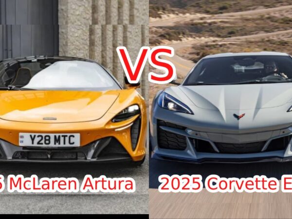 2025 McLaren Artura vs 2025 Chevrolet Corvette E-Ray Hybrid Supercar Comparison