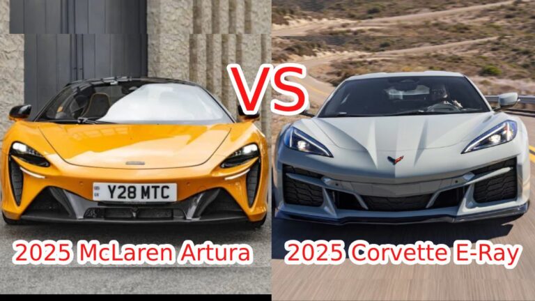 2025 McLaren Artura vs 2025 Chevrolet Corvette E-Ray Hybrid Supercar Comparison