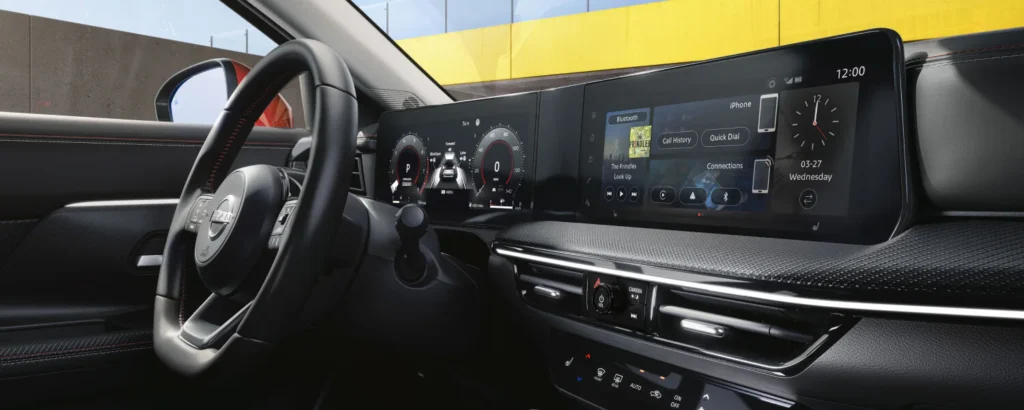 2025 Nissan Kicks Interior View Of Sterring Wheel And Center Console